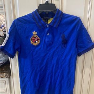 Ralph Lauren Royal Blue Polo with Embroidered Crest L 14-16